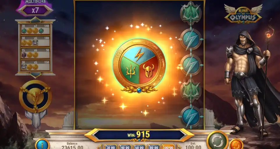 Bonusfunktioner & Gratissnurr i Rise of Olympus